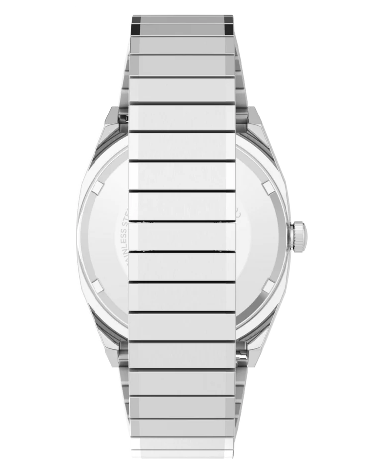 Timex : 1983 E Line automatique bleu 34 mm, vue de présentation