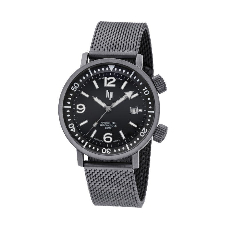 MONTRE LIP : GRANDE NAUTIC-SKI AUTOMATIQUE GUN METAL 671859