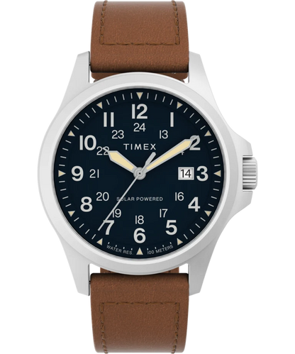 Timex : Expedition Field Post Solar bleu 41 mm, vue de face
