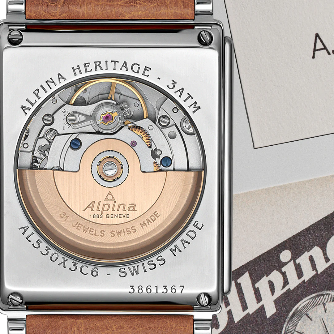 MONTRE ALPINA : HERITAGE CARRÉE AUTOMATIQUE BLEU AL-530N3C6