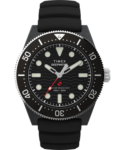 Timex : Deepwater Reef 200 XCF noir 43 mm, vue de face