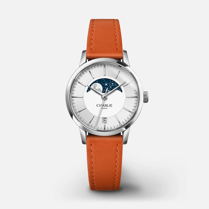 MONTRE CHARLIE PARIS : SULLY QUARTZ PHASE DE LUNE ACIER