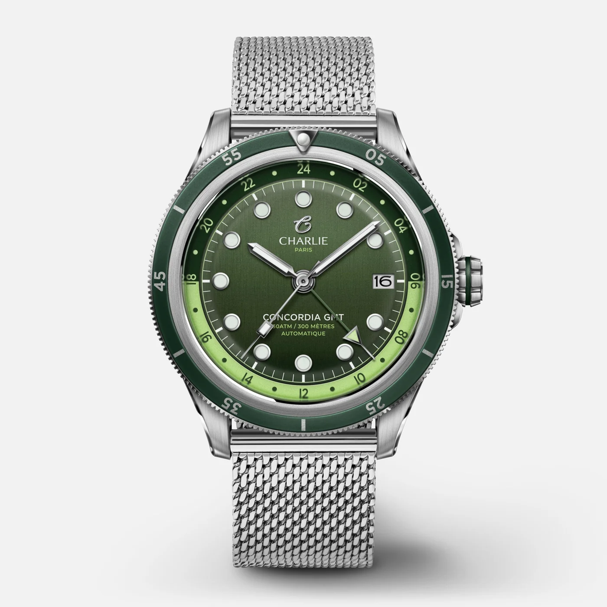 Montre Charlie Paris : Concordia GMT Automatique Vert