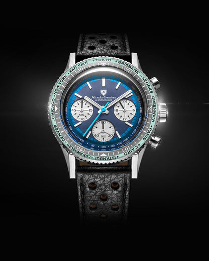 Montre Nivada Grenchen : Chronoking Summer Edition Mecaquartz Bleu Lagon