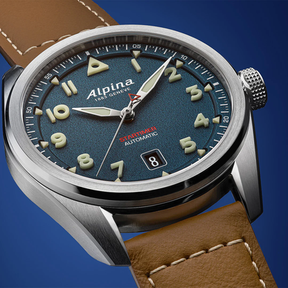MONTRE ALPINA : STARTIMER PILOT AUTOMATIQUE BLEU AL-525NW4S36