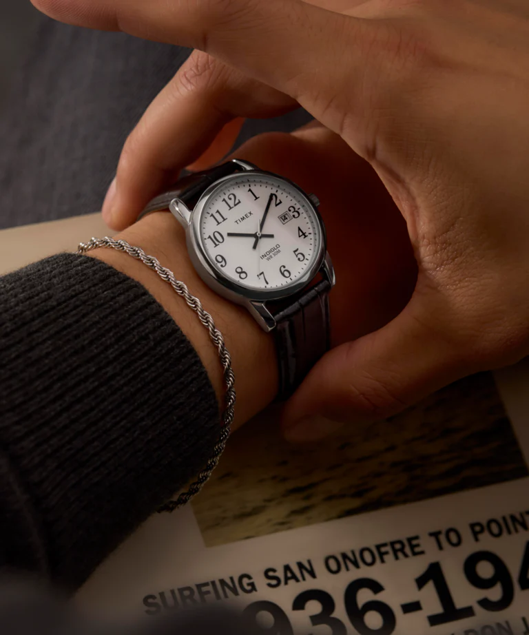 Timex : Easy Reader argenté blanc 35 mm, vue de présentation