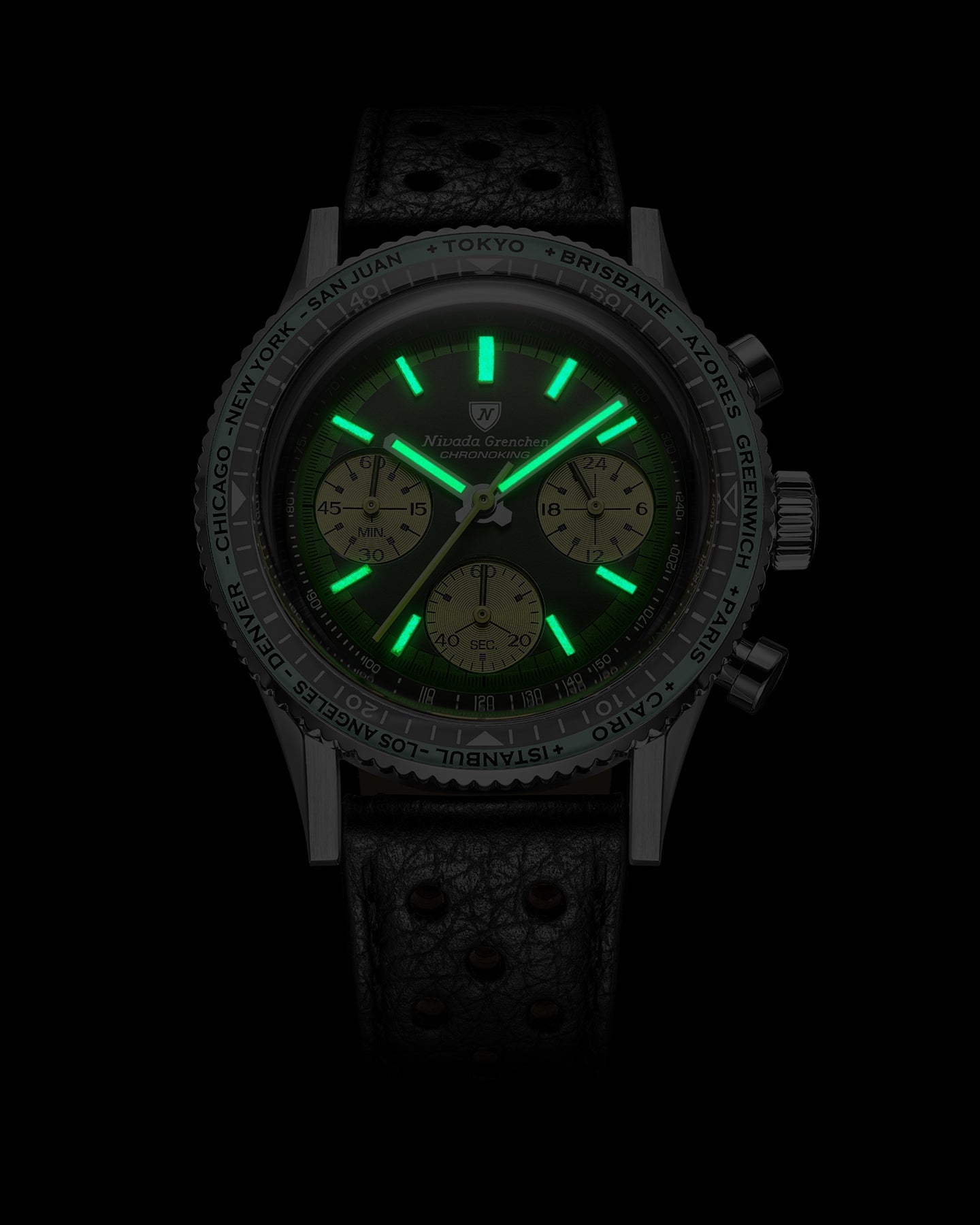 Nivada Grenchen Watch: Chronoking Summer Edition Mecaquartz Green