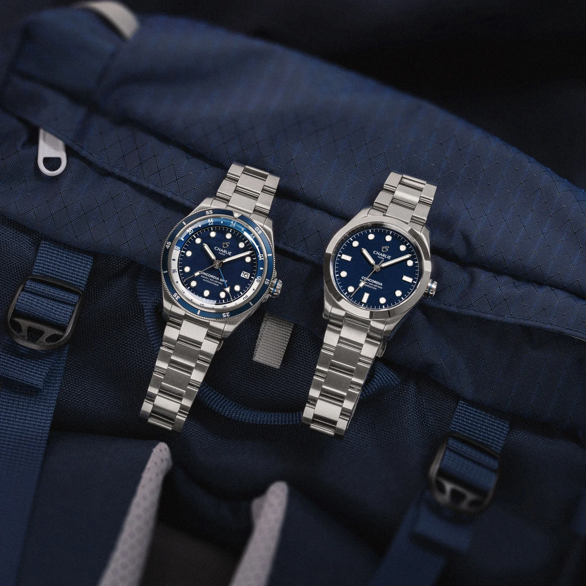 Montre Charlie Paris : Concordia GMT Automatique Bleu Antarctique