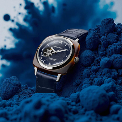 MONTRE BRISTON : CLUBMASTER LEGEND CLASSIC COEUR OUVERT BLEU 25739.SA.T.15.LANV