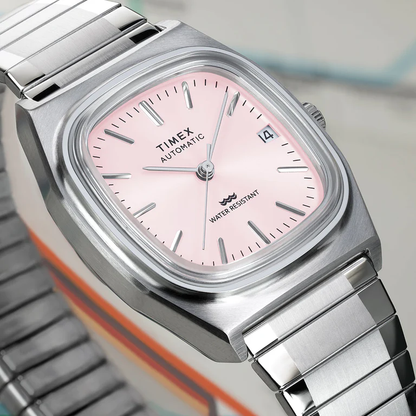 Timex : 1983 E Line automatique rose 34 mm, vue de présentation