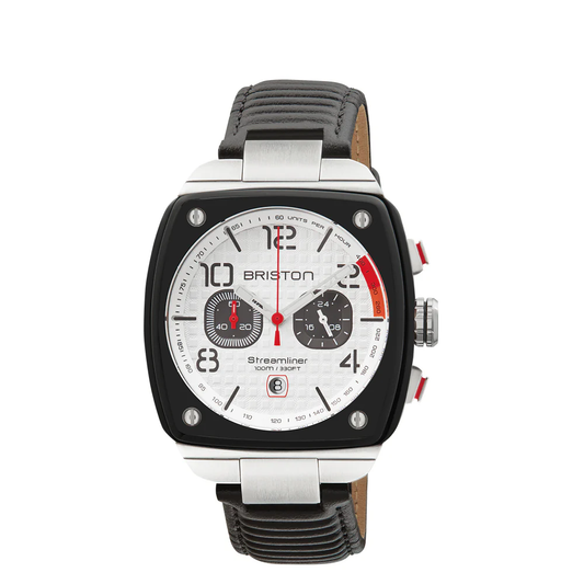 MONTRE BRISTON : STREAMLINER GENTLEMAN DRIVER CHRONOGRAPHE QUARTZ BLANC 24142.SA.B.2