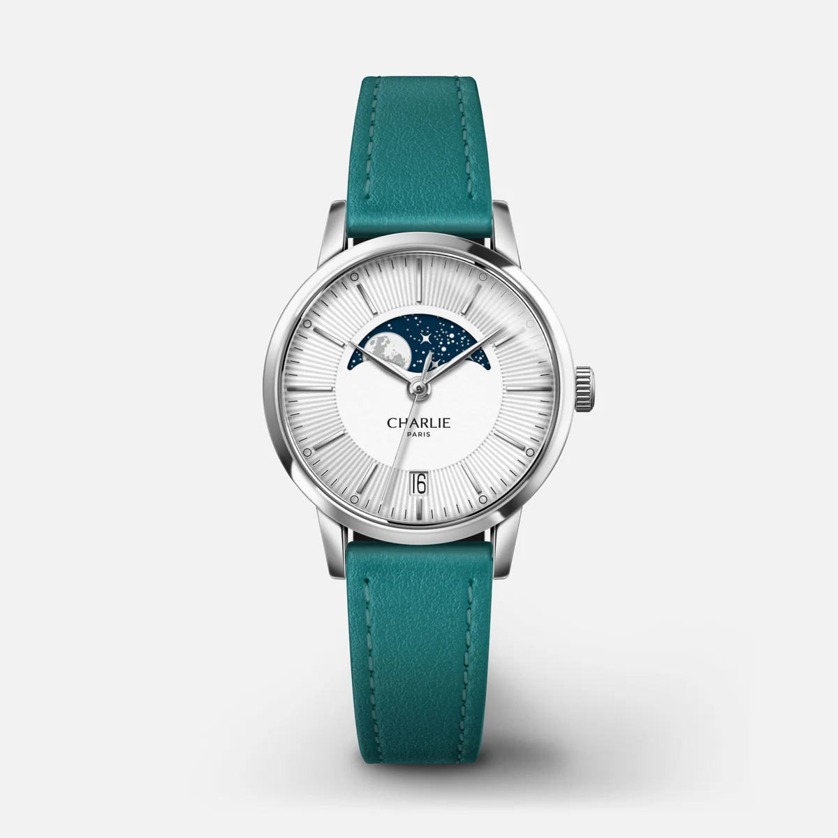MONTRE CHARLIE PARIS : SULLY QUARTZ PHASE DE LUNE ACIER