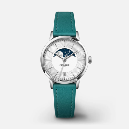 MONTRE CHARLIE PARIS : SULLY QUARTZ PHASE DE LUNE ACIER