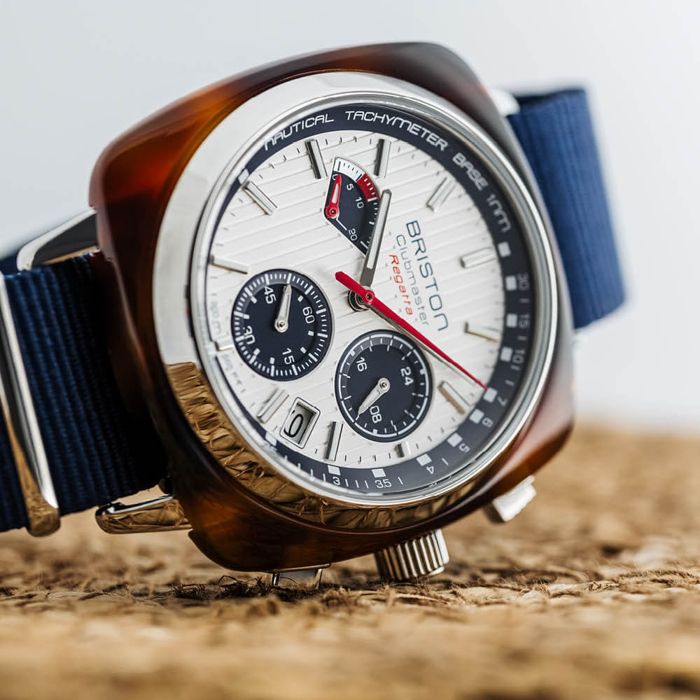 MONTRE BRISTON : CLUBMASTER REGATTA CHRONOGRAPHE BLANC 241542.SA.T.2.NNB