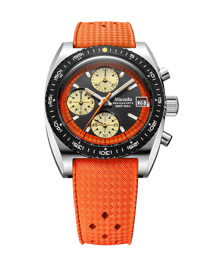 Montre Nivada Grenchen : Autochron Mecaquartz Orange