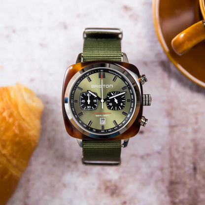 BRISTON WATCH: CLUBMASTER SPORT ACETATE – OLIVE GREEN