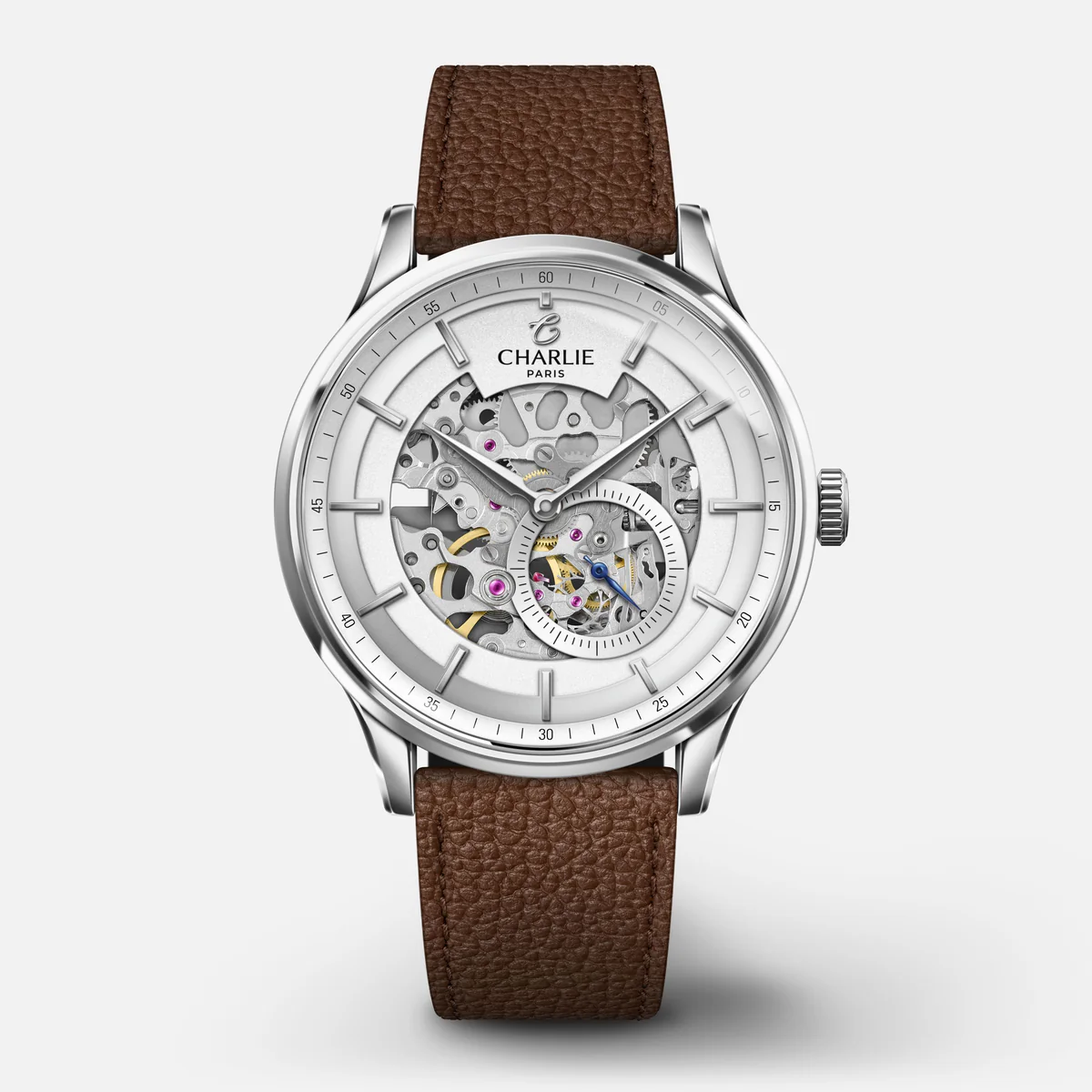 CHARLIE PARIS : INITIAL - AUTOMATIQUE SQUELETTE - BLANC