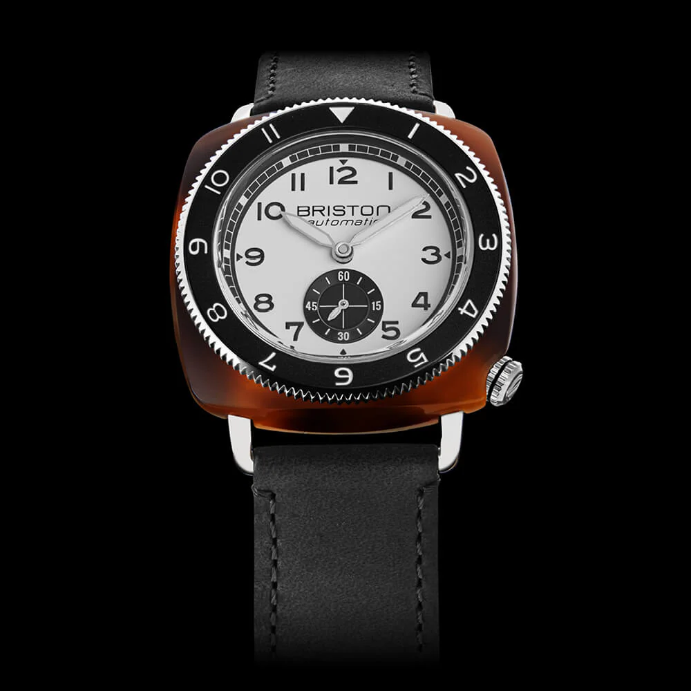MONTRE BRISTON : CLUBMASTER LEGEND PETITE SECONDE BLANC & NOIR 241639.SA.T.2B.CH