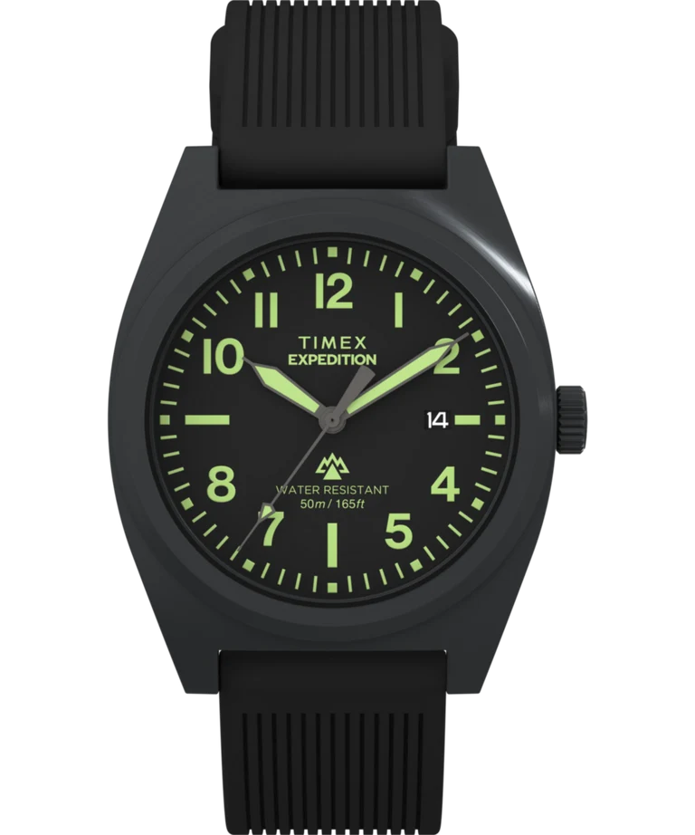 Timex : Expedition Capstone noir 39 mm, vue de face
