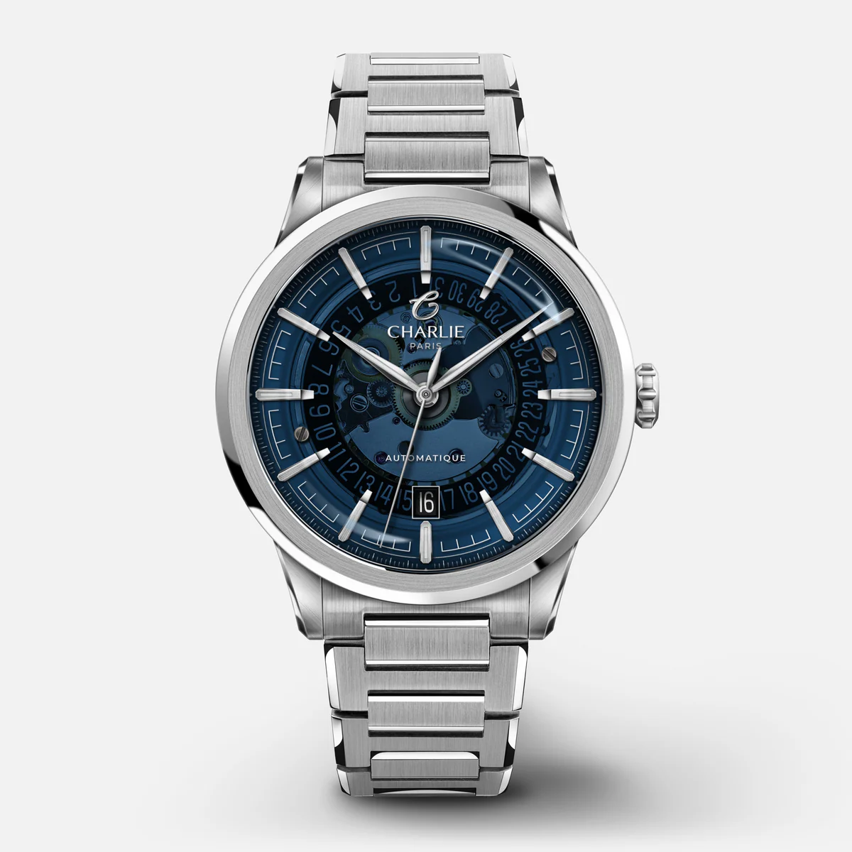MONTRE CHARLIE PARIS : ALLIANCE AUTOMATIQUE SAPHIR BLEU