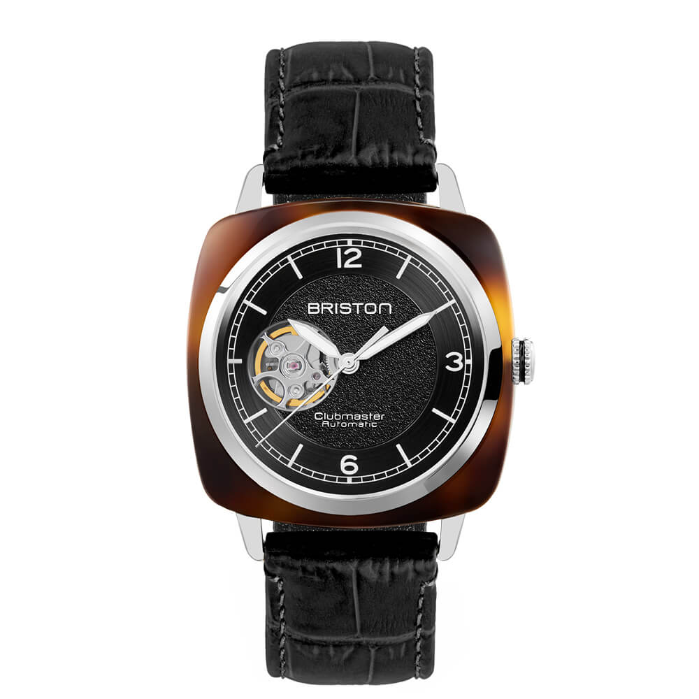 MONTRE BRISTON : CLUBMASTER LEGEND CLASSIC COEUR OUVERT NOIR 25739.SA.T.1.LAB