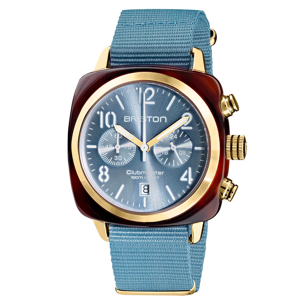 BRISTON : CLUBMASTER CLASSIC BLEU GLACIER - GOLD - 19140.PYA.T.25.NIB