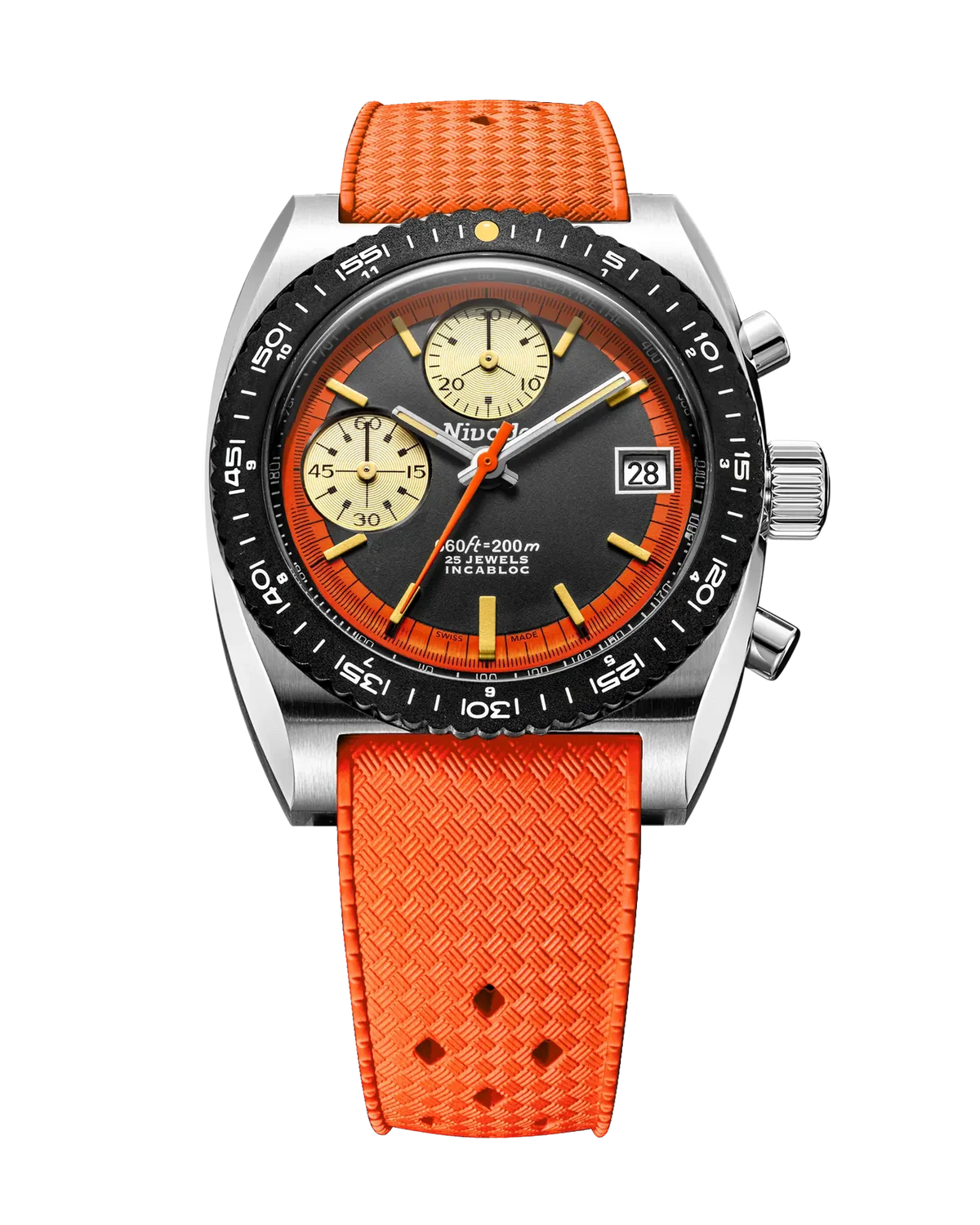 Nivada Grenchen Watch: Automatic Orange Autochron