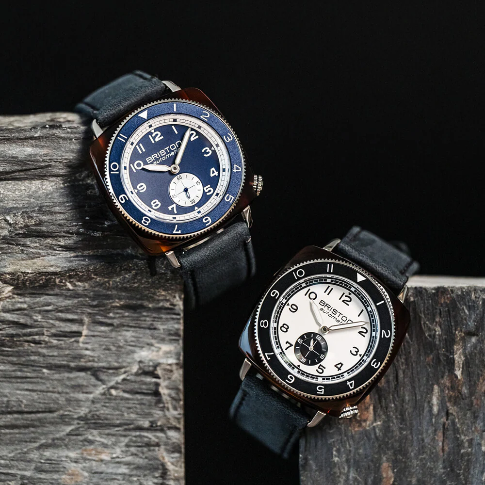 MONTRE BRISTON : CLUBMASTER LEGEND PETITE SECONDE BLANC & NOIR 241639.SA.T.2B.CH