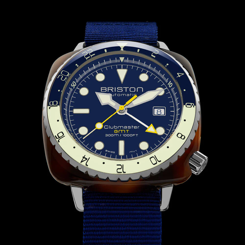 RELOJ BRISTON: CLUBMASTER DIVER PRO GMT AZUL 24844.SA.T.15.NNB