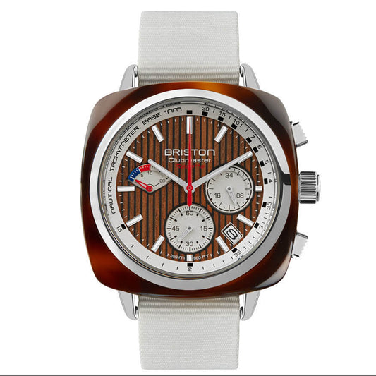 RELOJ BRISTON: CLUBMASTER REGATTA CRONÓGRAFO NOGAL BLANCO 251542.SA.T.2W.NW