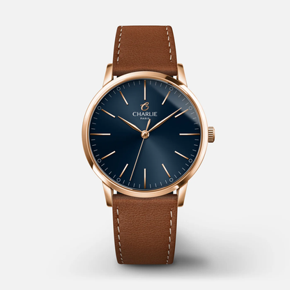 MONTRE CHARLIE PARIS : SULLY 35 QUARTZ OR ROSE & BLEU