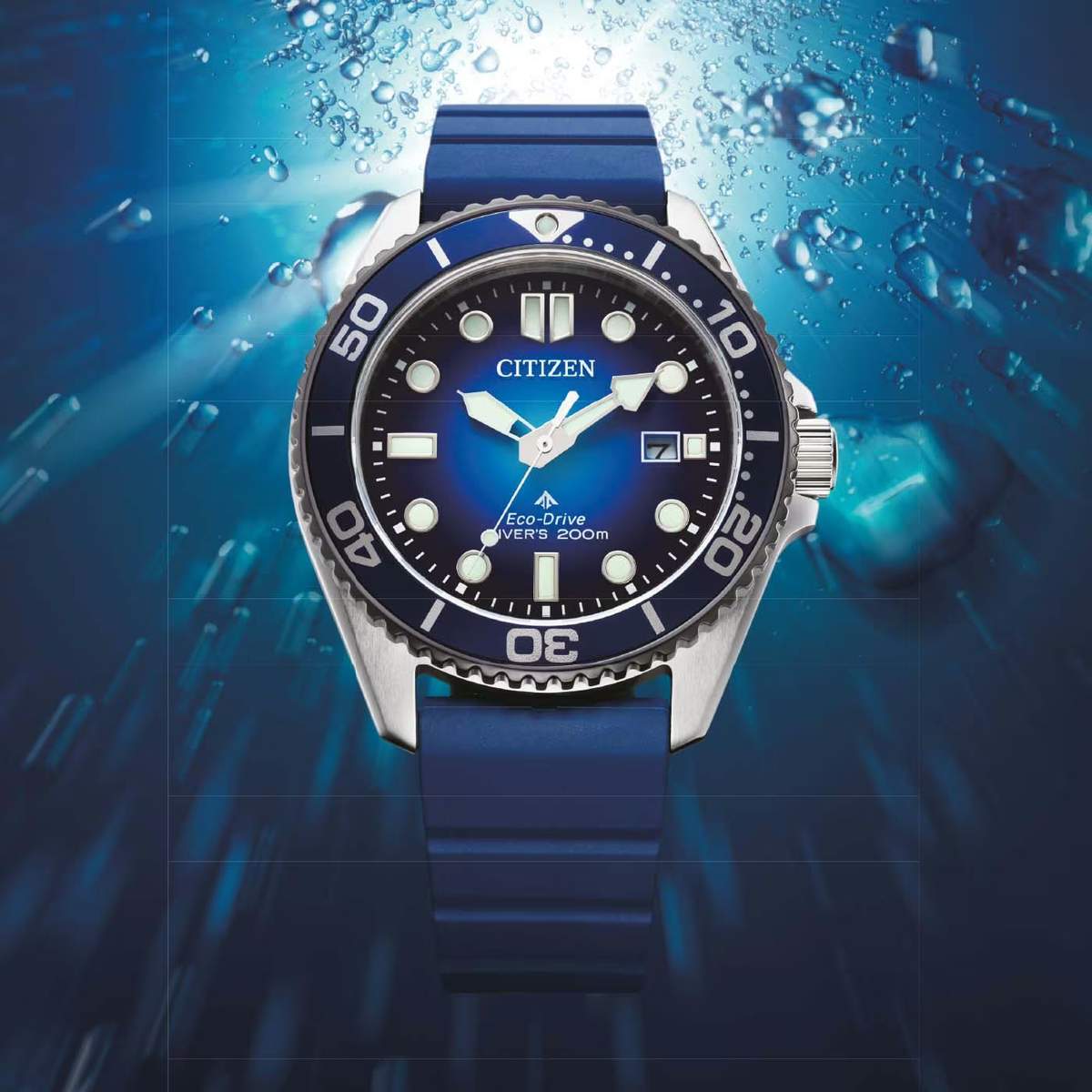 Montre Citizen : Promaster Marine Eco-Drive Diver Bleue BN0267-04L