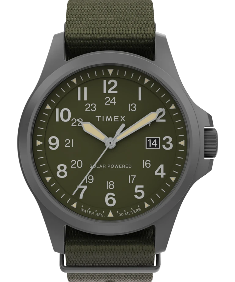 Timex : Expedition Field Post Solar vert 41 mm, vue de face