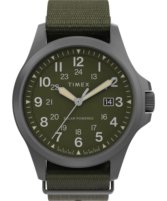 Timex : Expedition Field Post Solar vert 41 mm, vue de face