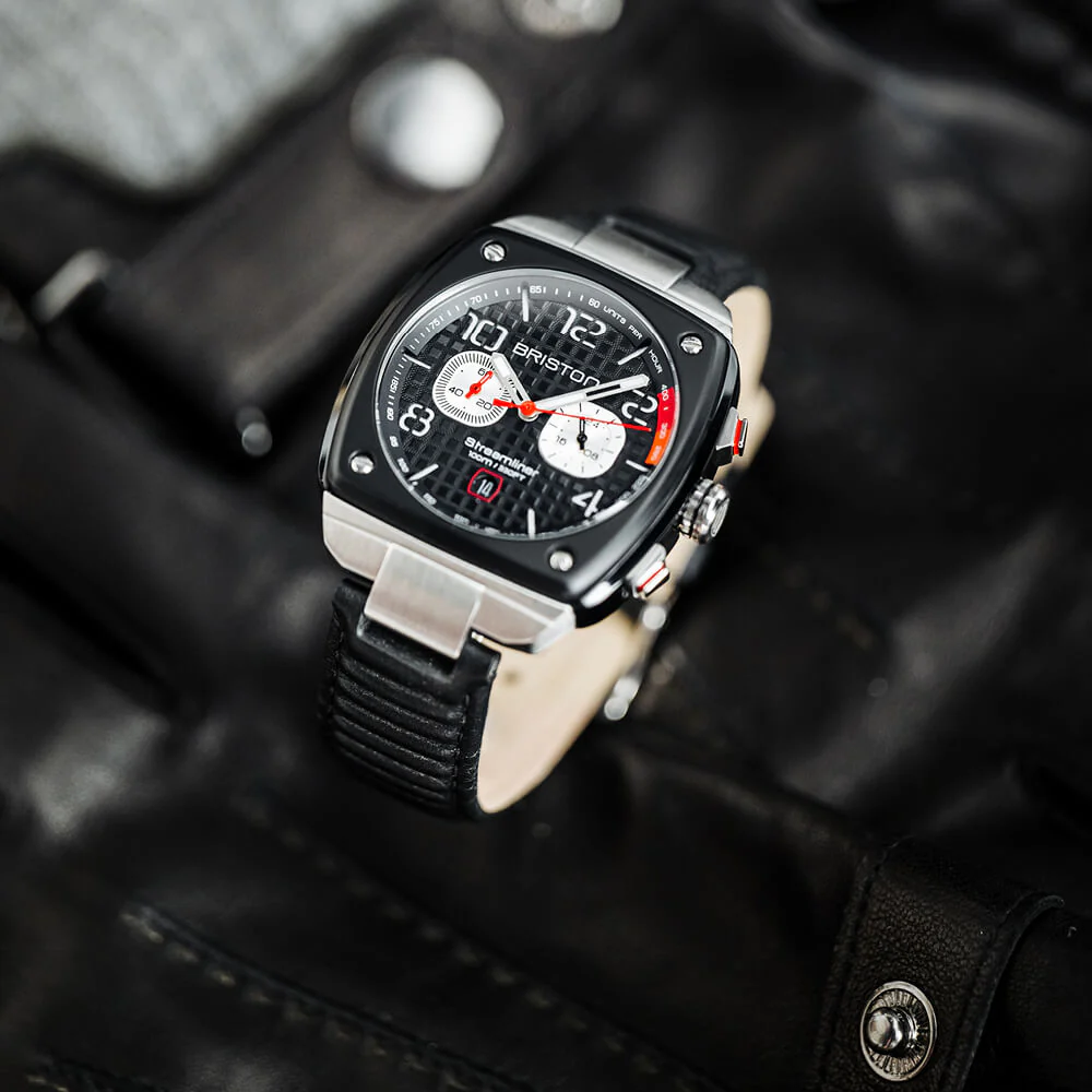 RELOJ BRISTON: STREAMLINER GENTLEMAN DRIVER CRONÓGRAFO CUARZO NEGRO 24142.SA.B.1