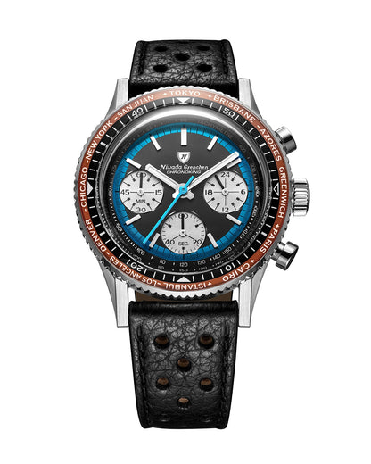 Montre Nivada Grenchen : Chronoking Summer Edition Mecaquartz Bleu