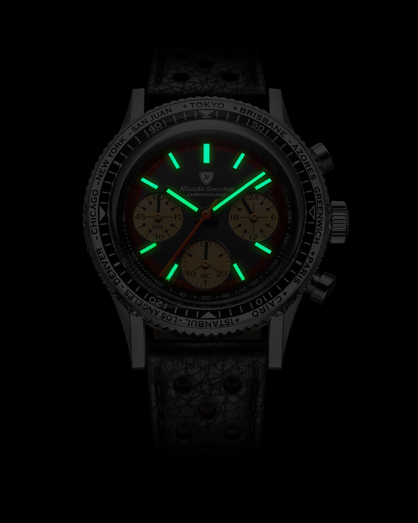 Montre Nivada Grenchen : Chronoking Summer Edition Ambre Noire