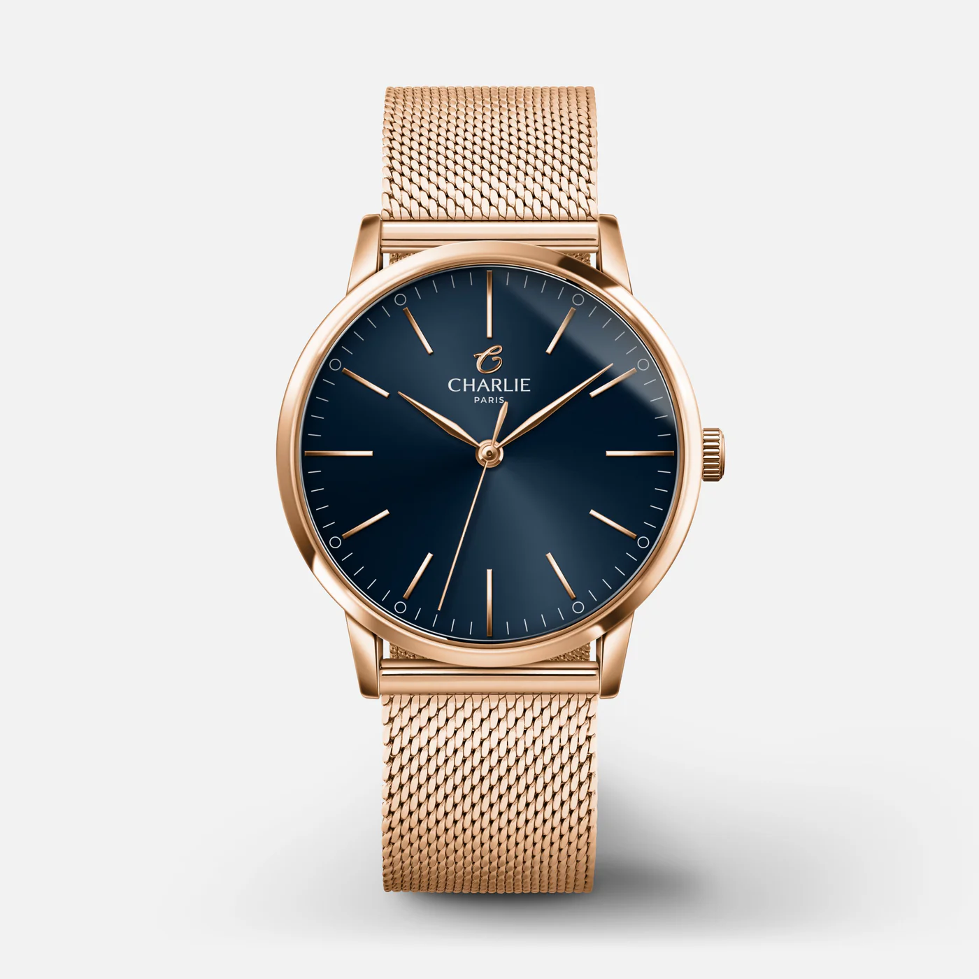 MONTRE CHARLIE PARIS : SULLY 35 QUARTZ OR ROSE & BLEU