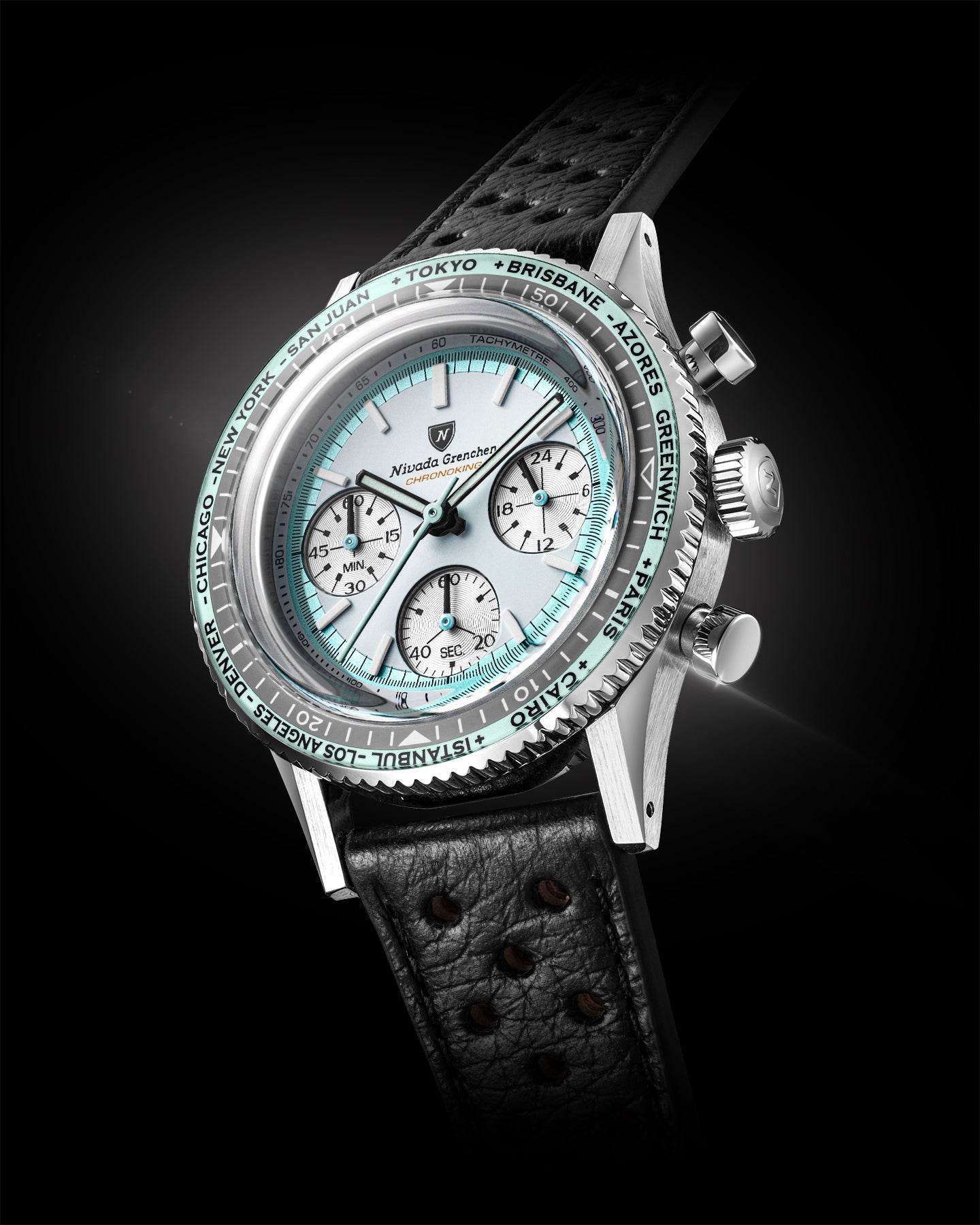 Reloj Nivada Grenchen: Chronoking Summer Edition Mecaquartz Gris