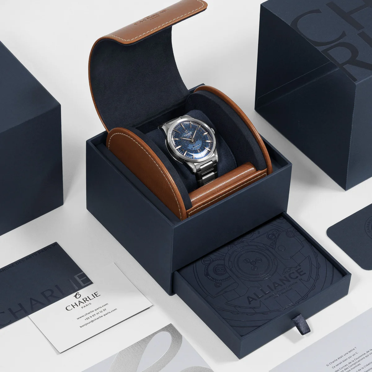 MONTRE CHARLIE PARIS : ALLIANCE AUTOMATIQUE SAPHIR BLEU