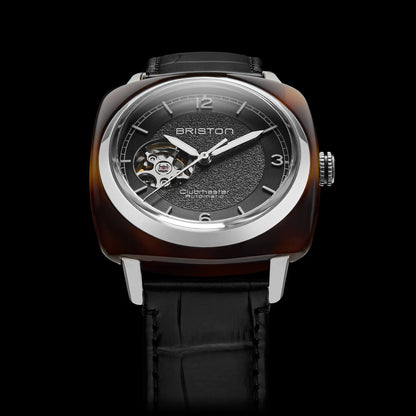 MONTRE BRISTON : CLUBMASTER LEGEND CLASSIC COEUR OUVERT NOIR 25739.SA.T.1.LAB