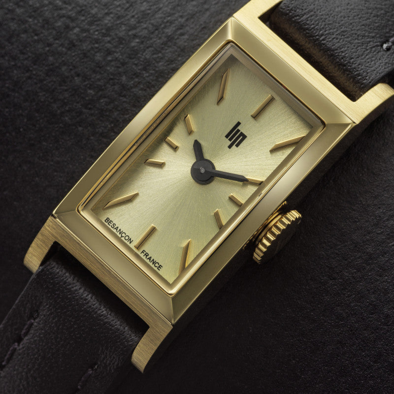 Montre LIP : Churchill T13 Baguette Doré & Noir 671932