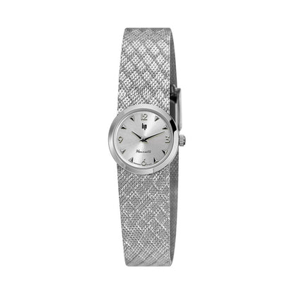 Montre LIP : Henriette Manchette Blanc & Argent 671450