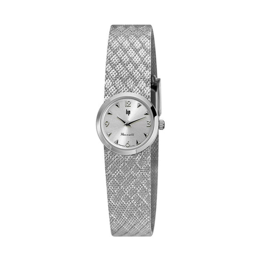 Montre LIP : Henriette Manchette Blanc & Argent 671450