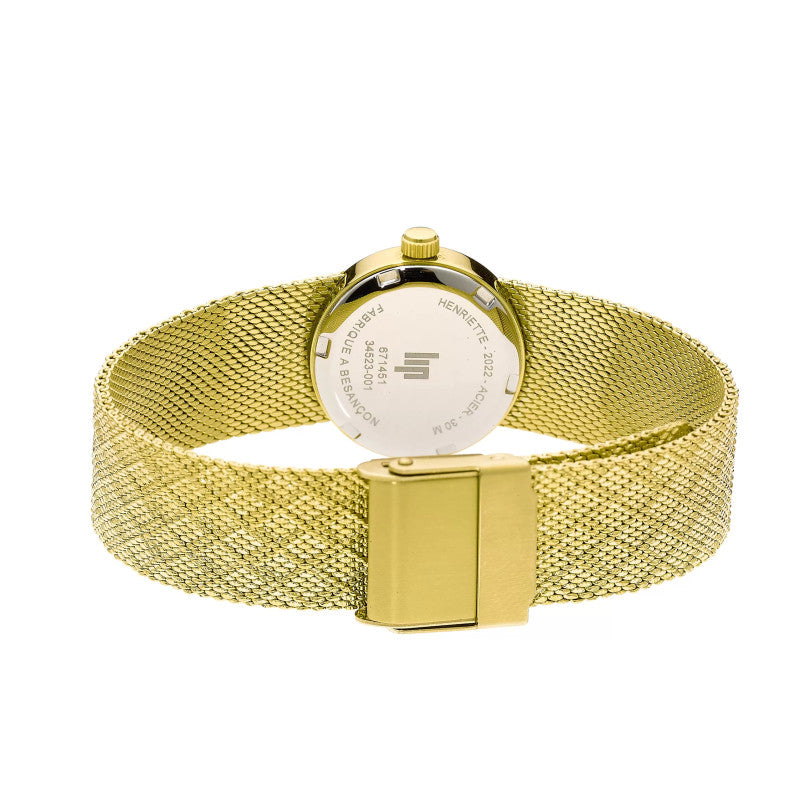 Montre LIP : Henriette Manchette Blanc & Doré 671451