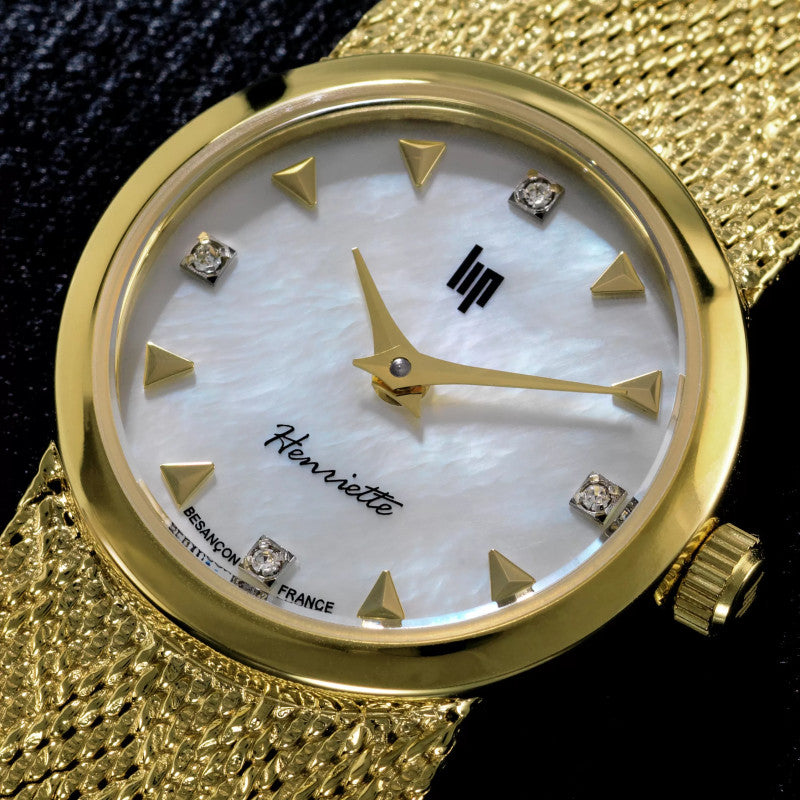Montre LIP : Henriette Manchette Diamant Doré 671453