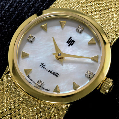 Montre LIP : Henriette Manchette Diamant Doré 671453