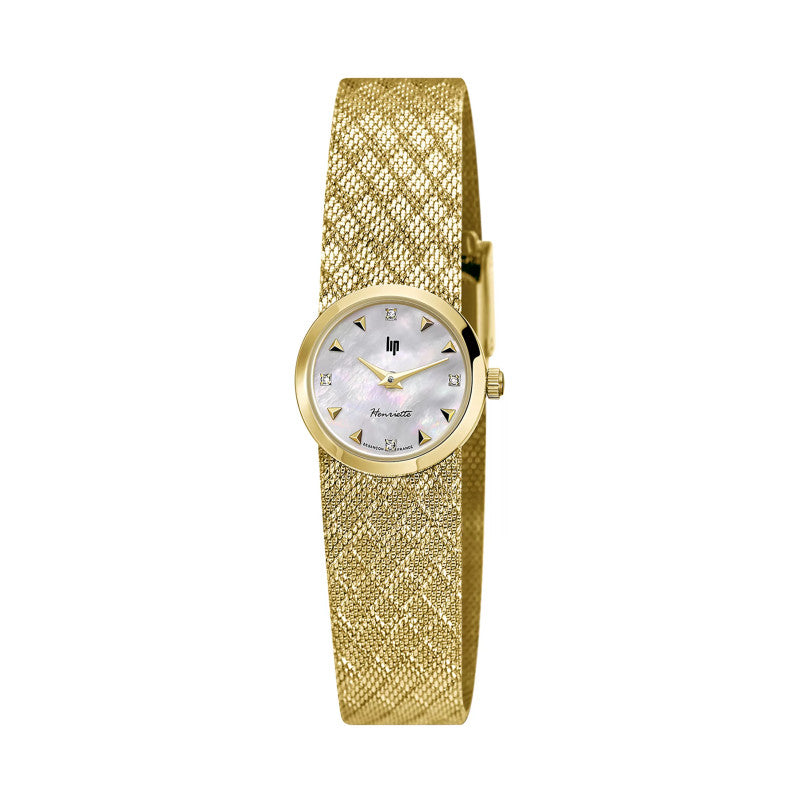 Montre LIP : Henriette Manchette Diamant Doré 671453