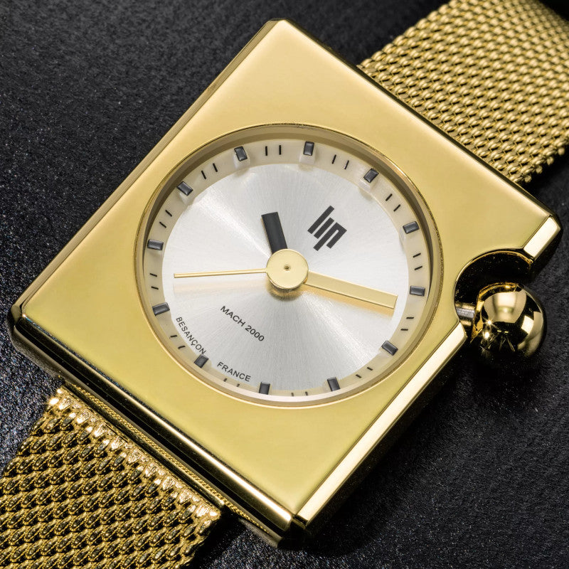 Montre LIP : MACH 2000 Mini Square Doré 671177