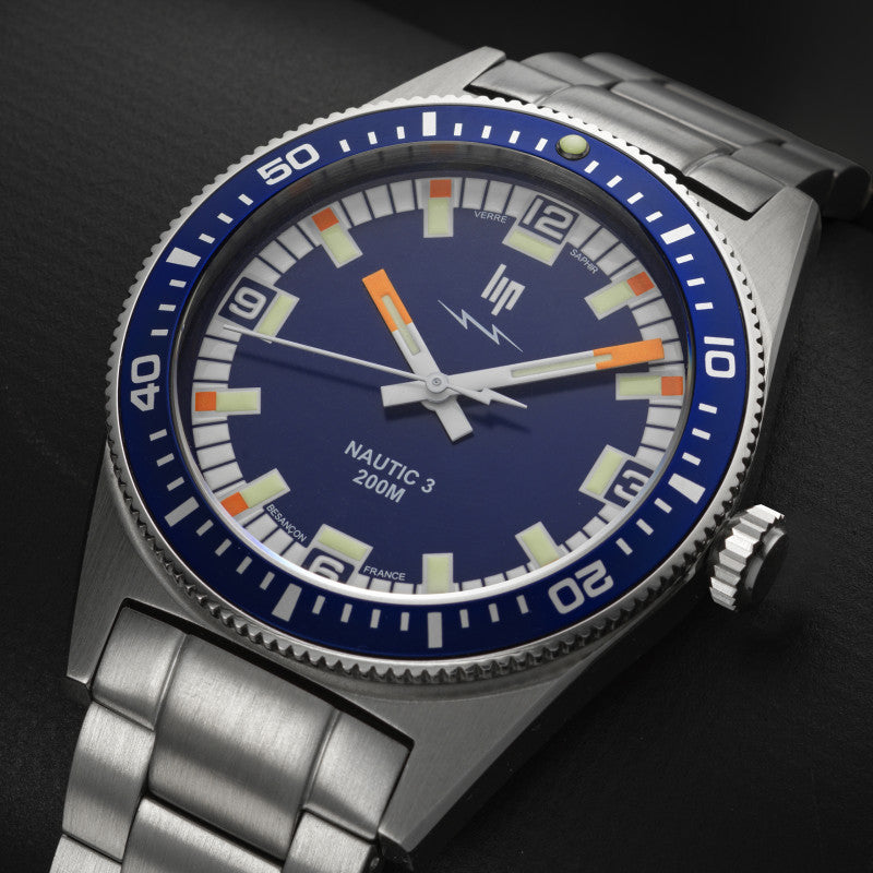 Montre LIP : Nautic 3 Quartz Bleu 671862